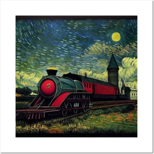 Starry Night Wizarding Express Train Posters and Art